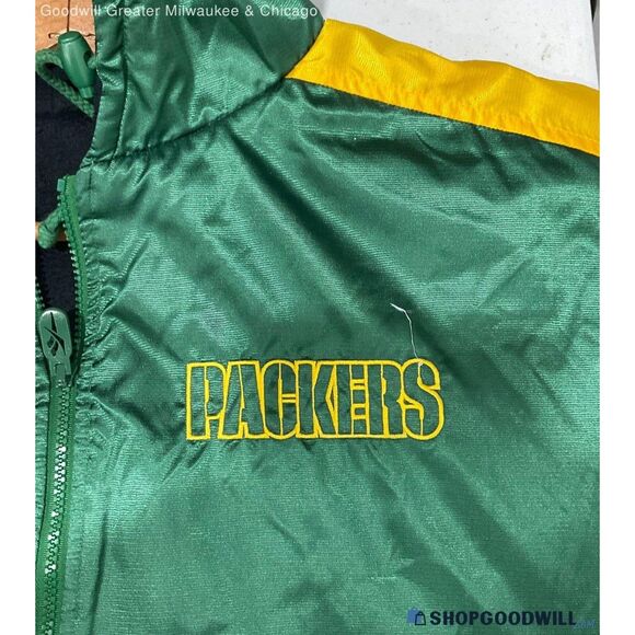 Reebok Green Bay Packers Vintage Half Zip Reversible Hooded Jacket - Size XL - Picture 4 of 7